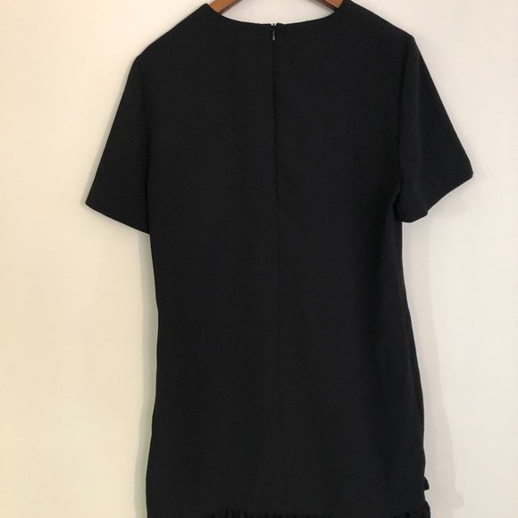 Zara - Mini Black T-Shirt Dress with Tassels - Picture 4 of 4